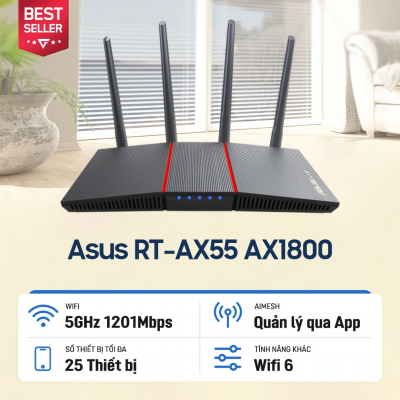 Bộ định tuyến AX1800 Dual Band WiFi 6 (802.11ax)